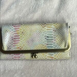 HOBO Colorful Snakeskin Clutch